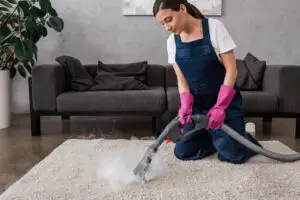 Alliance carpet cleaning Melbourne team member steam cleaning Carpet