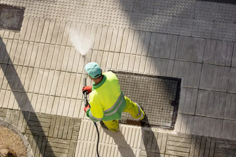 Alliance cleaning pressure cleaning Melbourne team member pressure washing exterior paver