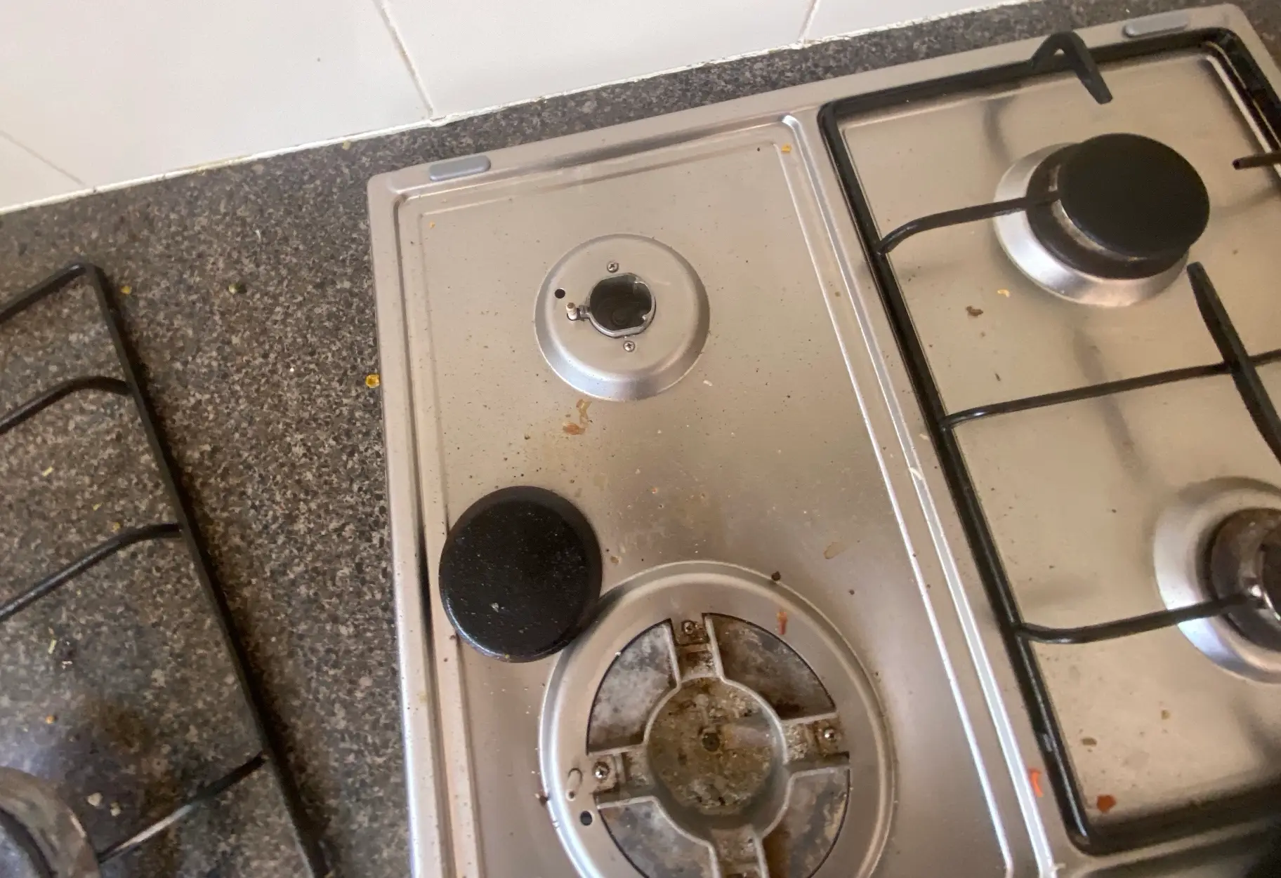 Dirty stove before vacate cleaning in perth